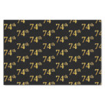[ Thumbnail: Black, Faux Gold 74th (Seventy-Fourth) Event Tissue Paper ]