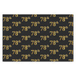 [ Thumbnail: Black, Faux Gold 78th (Seventy-Eighth) Event Tissue Paper ]