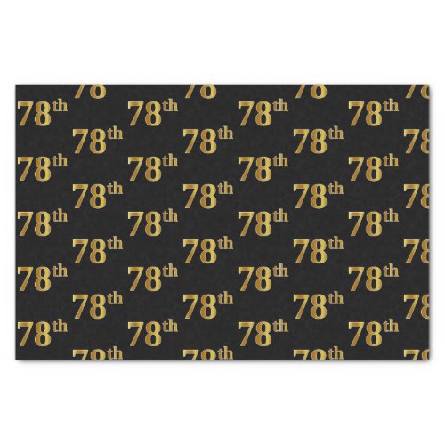 Black Faux Gold 78th Seventy_Eighth Event Tissue Paper