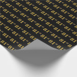 [ Thumbnail: Black, Faux Gold 81st (Eighty-First) Event Wrapping Paper ]