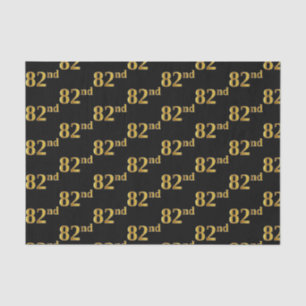 Black, Faux Gold 82nd (Eighty-Second) Event Tissue Paper