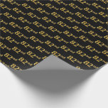 [ Thumbnail: Black, Faux Gold 82nd (Eighty-Second) Event Wrapping Paper ]
