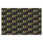 [ Thumbnail: Black, Faux Gold 83rd (Eighty-Third) Event Tissue Paper ]
