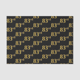 Black, Faux Gold 83rd (Eighty-Third) Event Tissue Paper