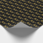 [ Thumbnail: Black, Faux Gold 83rd (Eighty-Third) Event Wrapping Paper ]