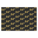 [ Thumbnail: Black, Faux Gold 84th (Eighty-Fourth) Event Tissue Paper ]