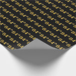 [ Thumbnail: Black, Faux Gold 84th (Eighty-Fourth) Event Wrapping Paper ]