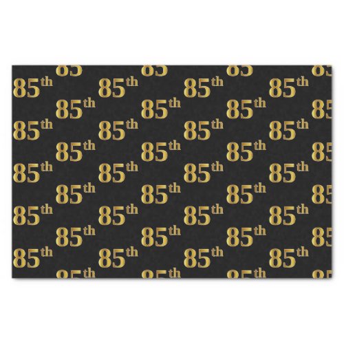Black Faux Gold 85th Eighty_Fifth Event Tissue Paper