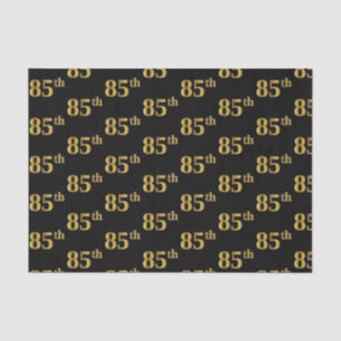 Black, Faux Gold 85th (Eighty-Fifth) Event Tissue Paper