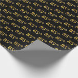 [ Thumbnail: Black, Faux Gold 85th (Eighty-Fifth) Event Wrapping Paper ]