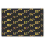 [ Thumbnail: Black, Faux Gold 86th (Eighty-Sixth) Event Tissue Paper ]