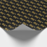 [ Thumbnail: Black, Faux Gold 86th (Eighty-Sixth) Event Wrapping Paper ]
