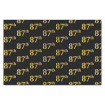 [ Thumbnail: Black, Faux Gold 87th (Eighty-Seventh) Event Tissue Paper ]