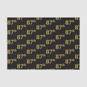 Black, Faux Gold 87th (Eighty-Seventh) Event Tissue Paper