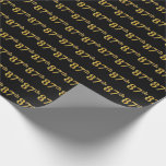 [ Thumbnail: Black, Faux Gold 87th (Eighty-Seventh) Event Wrapping Paper ]