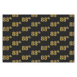 [ Thumbnail: Black, Faux Gold 88th (Eighty-Eighth) Event Tissue Paper ]
