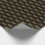 [ Thumbnail: Black, Faux Gold 88th (Eighty-Eighth) Event Wrapping Paper ]