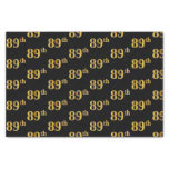 [ Thumbnail: Black, Faux Gold 89th (Eighty-Ninth) Event Tissue Paper ]