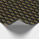 [ Thumbnail: Black, Faux Gold 89th (Eighty-Ninth) Event Wrapping Paper ]
