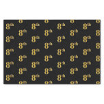 [ Thumbnail: Black, Faux Gold 8th (Eighth) Event Tissue Paper ]