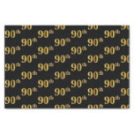 [ Thumbnail: Black, Faux Gold 90th (Ninetieth) Event Tissue Paper ]