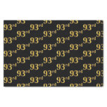 [ Thumbnail: Black, Faux Gold 93rd (Ninety-Third) Event Tissue Paper ]