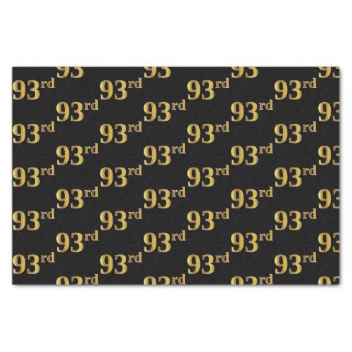 Black Faux Gold 93rd Ninety_Third Event Tissue Paper