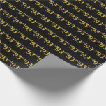 [ Thumbnail: Black, Faux Gold 93rd (Ninety-Third) Event Wrapping Paper ]