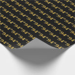 [ Thumbnail: Black, Faux Gold 94th (Ninety-Fourth) Event Wrapping Paper ]