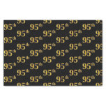 [ Thumbnail: Black, Faux Gold 95th (Ninety-Fifth) Event Tissue Paper ]