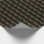 [ Thumbnail: Black, Faux Gold 95th (Ninety-Fifth) Event Wrapping Paper ]