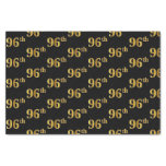 [ Thumbnail: Black, Faux Gold 96th (Ninety-Sixth) Event Tissue Paper ]