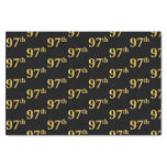 [ Thumbnail: Black, Faux Gold 97th (Ninety-Seventh) Event Tissue Paper ]
