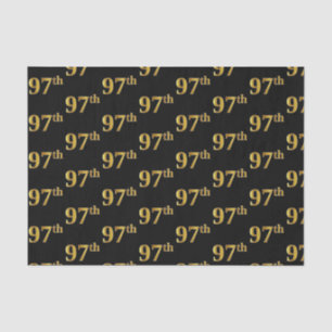Black, Faux Gold 97th (Ninety-Seventh) Event Tissue Paper