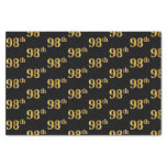 [ Thumbnail: Black, Faux Gold 98th (Ninety-Eighth) Event Tissue Paper ]