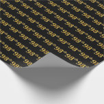 [ Thumbnail: Black, Faux Gold 98th (Ninety-Eighth) Event Wrapping Paper ]