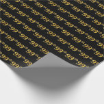 [ Thumbnail: Black, Faux Gold 99th (Ninety-Ninth) Event Wrapping Paper ]