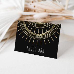 Black & Faux Gold Art Deco Style Thank You