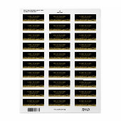 Black Faux Gold Glitter Label (Full Sheet)