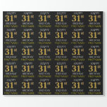 [ Thumbnail: Black, Faux Gold "Happy 31st Birthday" Wrapping Paper ]