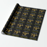 Black Gold Jeweled Champagne 50th Celebration Wrapping Paper Sheets