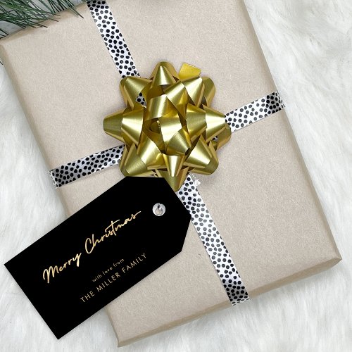 Black Faux Gold Minimalist Elegant Gift Tag