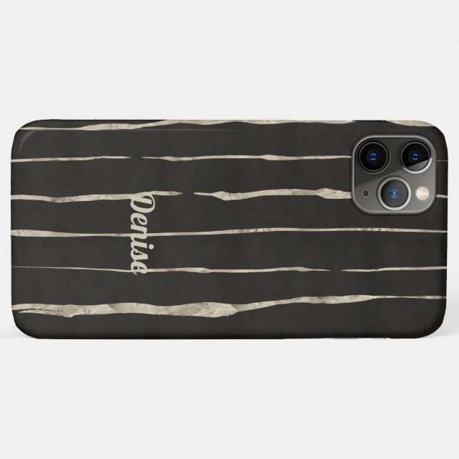 Black & Faux Gold Striped Case-Mate iPhone Case (Back (Horizontal))