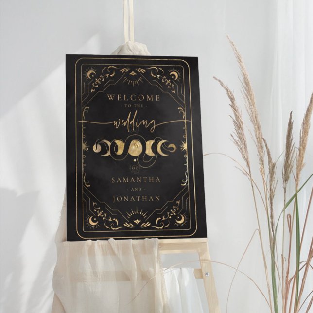 Black & Faux Gold Tarot Celestial Wedding Sign (Creator Uploaded)