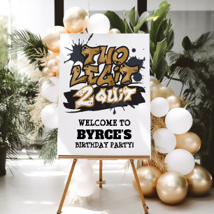 Black Faux Gold Two Legit 2 Quit Welcome Foam Board