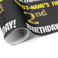 Black, Faux Gold HAPPY 18th BIRTHDAY Wrapping Paper