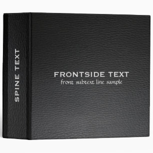 Black faux leather background 3 ring binder
