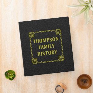 Black Faux Leather Family History Genealogy Album 3 Ring Binder