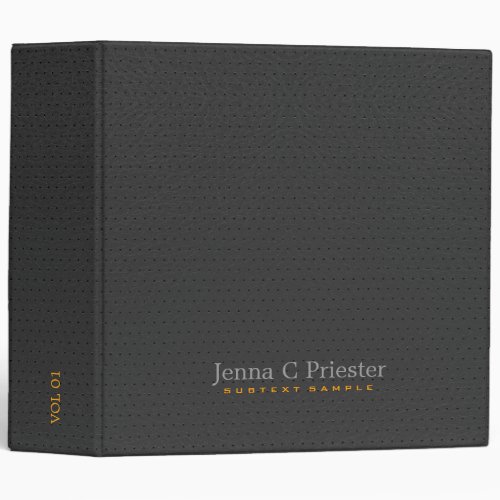 Black Faux Leather Look 3 Ring Binder