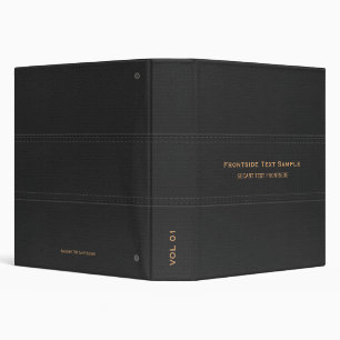 Black Faux Leather Look  3 Ring Binder
